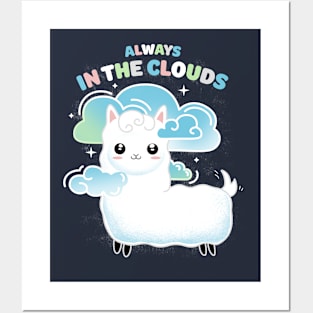 Llama in the clouds Posters and Art